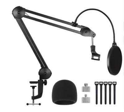 XTUGA Y-40A PLUS Professional Studio Microphone Arm Stand Adjustable Suspension Scissor Desktop Holder Filter Mic Clip Metal