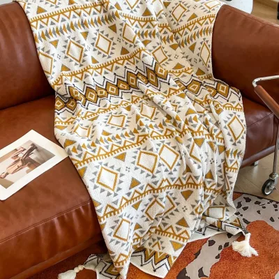 Nordic Ins-style Homestay Hotel air Conditioning Office Sofa Cover Knitted Nap Blanket Customizable All-season Use