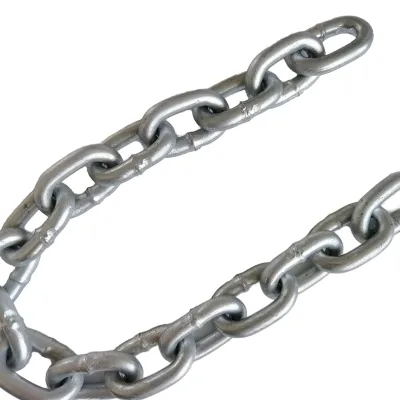 Hot-Dip Galvanized Short Link DIN766 Welded Chains 8mm HDG Drag Chain Plain Zinc Finish From Linyi Factory