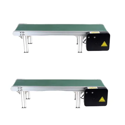 Factory Custom Mini Incline Conveyor Adjustable Speed Green PVC Belt Small Conveyor Machine