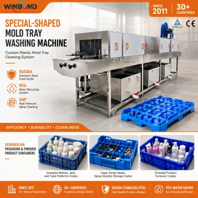 Automatic Tunnel Washer for Clean Room Sealed Turnover Case Hazardous Waste Container Recycling Box Cleaning