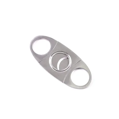 Hot Sale Portable Classic Silver Stainless Steel Double Blade Cigar Cutter Cutters