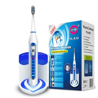 OEM ODM Custom Logo FL-A12 IPX7 Waterproof Sonic Electric Toothbrush 5 Modes Soft Bristle CE FCC Certified for Adult Oral Care
