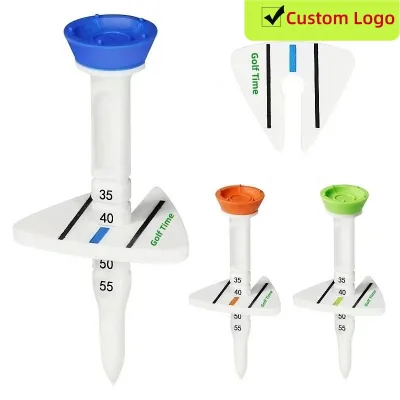 Plastic Golf Tees with Adjustable Height and Swing Visual Guide Assorted Colors DIAS Brand