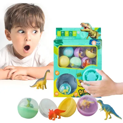 Jacko Toys Hot Selling PVC Dinosaur Twisted Egg Toys 8-Piece Kids Surprise Easter Gift Toy Set