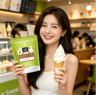 High Quality 1kg Bag Original Taste Solid Drink Powder Fast Making Soft Ice Cream Base for Commercial Beverage Shop Use