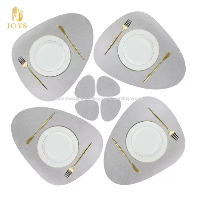 Eco-friendly pvc leather placemats non-fading table mats customizable shapes, sizes and colors