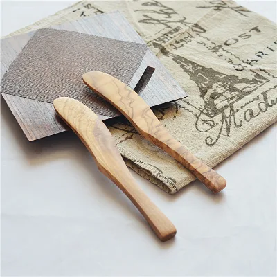 Olive Wood Cheese Butter Knife Facial Mask Knife Wooden Dining Butter Spreader Jam Honey Soft Cheese Tools