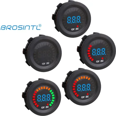 BROSINTL BC016KC Panel Mount 12V Auto Car Digital Voltmeter with Segmented Graphic Racing Display