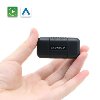 Custom Portable Design 2 in 1 Mini Wireless Plug and Play Carplay Adapter Carplay Android Auto Box