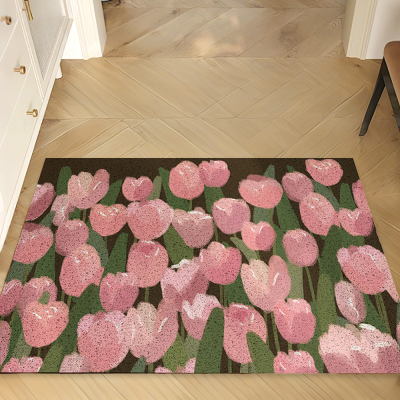 Cute Flower Rugs Entryway Rug,Bathroom Rugs Super Water Absorbent Bath Mats,Indoor Floor Carpet