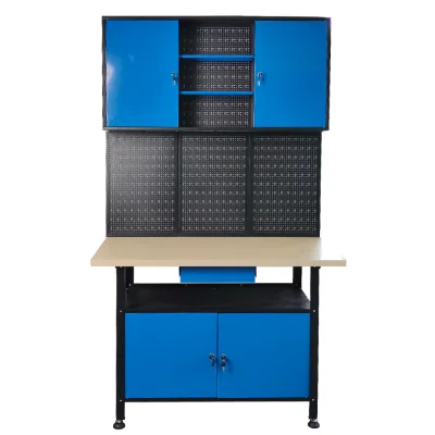 Multiple Garage Working Unit Work Table Storage Peg Board Cabinet Combined 48-Inch Metal Bench Top Multifunction Classic Work