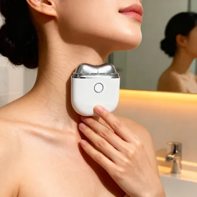 Red Light Beauty Device for Face & Neck 3-in-1 Facial and Neck Massager with 7 LED Light Advanced Vibration Technology