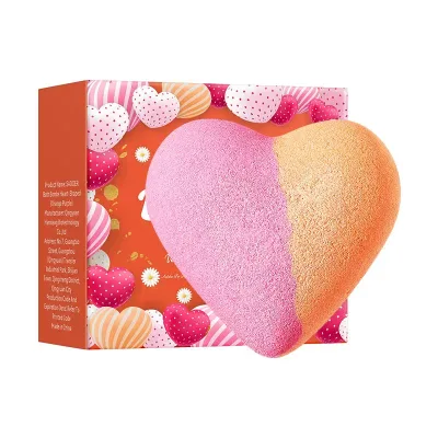 Natural Essence Heart-Shaped Bath Bombs 24H Long-Lasting Fragrance Floral Deeply Cleaning Moisturizing Waterly Bubbly Body