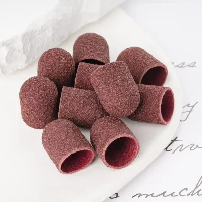 Hot Sale Various Size Abrasive Brown Pedicure Manicure Art Nail Electric Nail Drill File Cap Sanding Paper Accessories