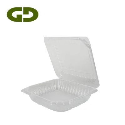 Highly Transparent and Heat-resistant Flip-top BOPS Plastic Box for Sushi Pizza Pasta Takeaway Cooked Food Packaging