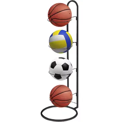Ball Storage Rack Multi-layer Black Ball Rack Football and Volleyball Storage Racks