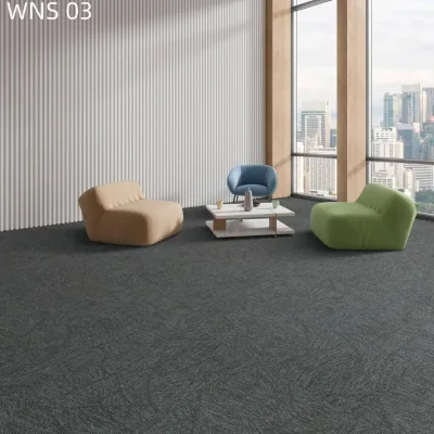 Weixun WNS Washable Modern Fabric Office Conference Room Block Carpet with Solid Color Stripes for Workspaces and Simple Decor