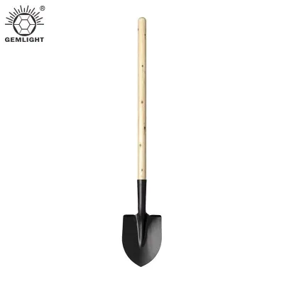 Wooden Handle Point Shovel Long Handle Steel Pointed Blade Stainless Steel Finish 120-140cm for Garden Farm Yard Work Wholesale
