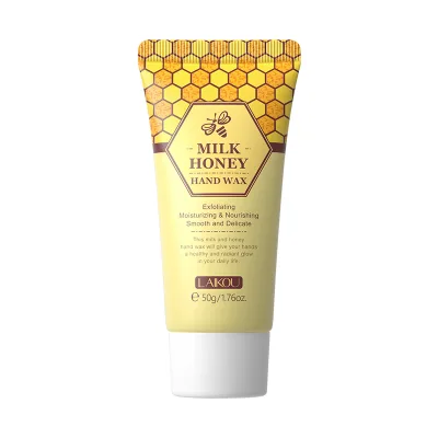 Wholesale Moisturizing Nourishing Mud Peeling Off Exfoliating Hand Mask Milk Honey Whitening Skin Hand Wax 50g