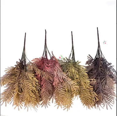 Simulate the Bundle of Mimosa Grass, Green Plants, Ferns, Acacia Flowers, Outdoor Wedding Soft Decoration Design, Home Decor