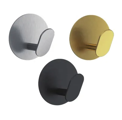 Stainless Steel Robe Hook Non-drilled Wall Hooks for Entrance Hall Wardrobe Keys Bathroom Kitchen Accessories Customizable