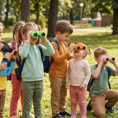 Anti slip Rubber Mini Telescope High-definition Binoculars Outdoor Natural Observation Toy to Enhance Kids' Observation Ability