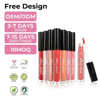 Custom Logo Original Vegan Glaze Glossy High Pigment Shinny Long Lasting Moisturizing Lip Glaze Plumper Lipgloss Lipstick