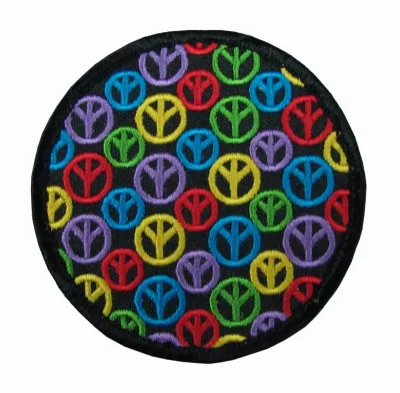 OEKO-TEX Certified 12000 Stitches Custom Embroidery Patch, High Density Iron-on Peace Symbol Badge for Clothing AWELLS