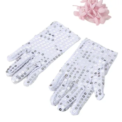 Adult & Children Silver Sequin Mesh Glitter Gloves Dance Mittens for Party Costume Accessory Multifunctional