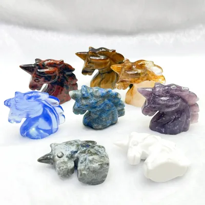 Crystal Animal Carvings Crystal unicorn Crystal Decoration Home Luxury