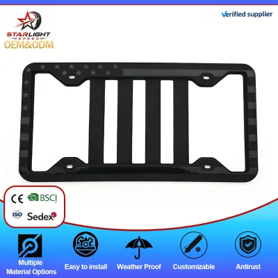 New Design American Size Soft Silicone Black License Plate Frame Car Number Frame Silicone American Market