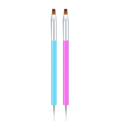 Hot Sale New Arrival Dual Head Art Tool Nail Art Pen Poly Nail Gel Brush and Picker Stainless Steel Nail Art Brush Pen