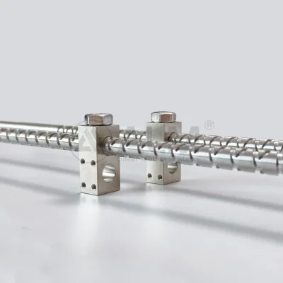 10x10 Stroke 200mm Length 400mm Stainless Steel Shaft Self Reversing Screw with Brass Nut Nickel Plating