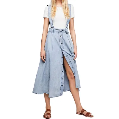 Faldas Largas Casual Fashion Custom Ladies Wholesale Long Jean Maxi Denim Skirts for Women 2020