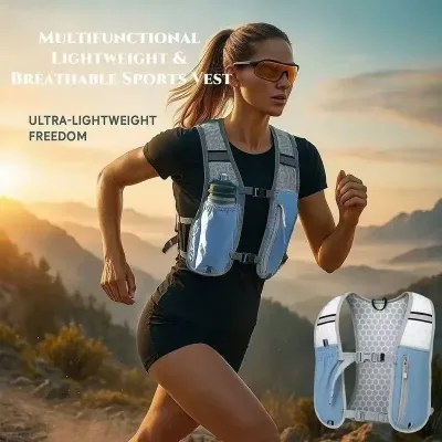 Reflective Vest Bag, Outdoor Sports Hiking Running Backpack, Double Shoulder Marathon Cross-country Running Water Bag Backpack