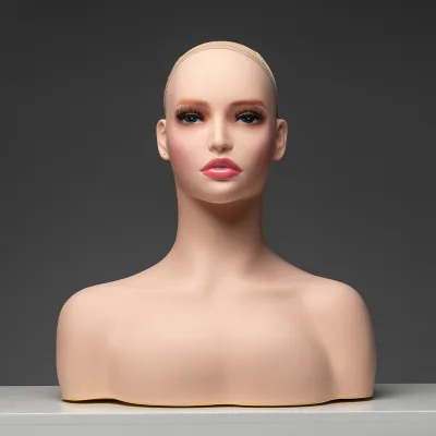 Realistic Mannequin Bust white Female Mannequin Head Wig Stand Display Mannequin Head