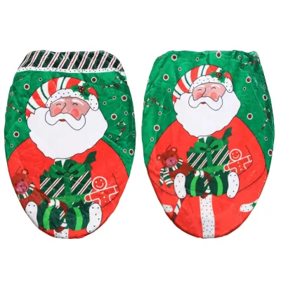 New Hot Selling Santa Printed Toilet Cover Christmas Bathroom Seat Cover Holiday Decoration Home Decor Wholesale
