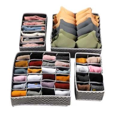 SimpleHouseware Foldable Cloth Storage Box Closet Dresser Drawer Divider Organizer Basket Bins for Underwear Bras