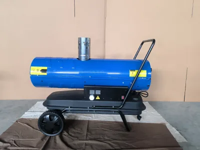 Portable Blue Automatic Ignition Diesel Heater with a Chimney for Industrial Use