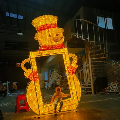 LED Outdoor Christmas Photo Frame Butterfly Festival-Themed Light Sculpture Landscape Lighting Holiday Decorations IP65 Remote