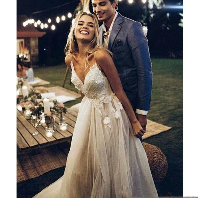 Korea Bohemian Beach Tulle Large Size Dress Wedding Bridal