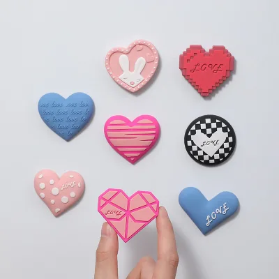 Wholesale Soft Rubber PVC Fridge Magnet Heart Shaped Home Refrigerator Magnet