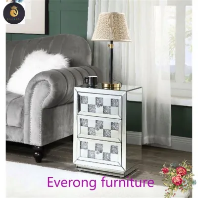 Venetian Mirrored Furniture Round Sofa Table Modern Side Table