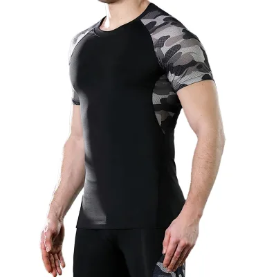 Sports Quick Drying T-shirt Men's Summer Tight Fitting Clothes Running Training Short Sleeved Fitness Clothes