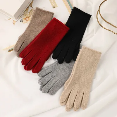 IMField Small MOQ Winter Sheepskin Gloves Cashmere Knitted Women 100%Cashmere Gloves
