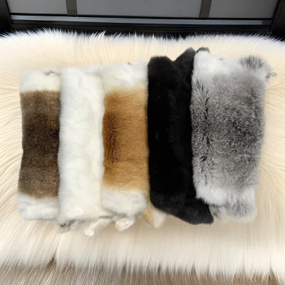 Real Rabbit Fur Skin for Garment Liner Cuff Knee Pad Waist Support Seat Cushion Large Rabbit Hide Genuine Fur Material