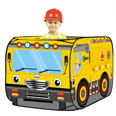 Engineering Vehicle Theme Foldable Polyester Play Tent for Children Ages 112cm Indoor/Outdoor Use