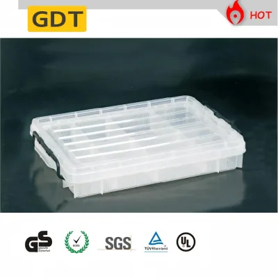Portable Transparent Fishing Tackle Box Large Capacity with Removable Compartments 21.5" Plastic for Freshwater Fishing ODM OEM