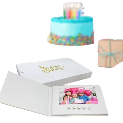 Superlieur A5 Customized 7.0inch Gold Foil High Screen Digital Video Brochure Personalized Wedding Gift and Album Book